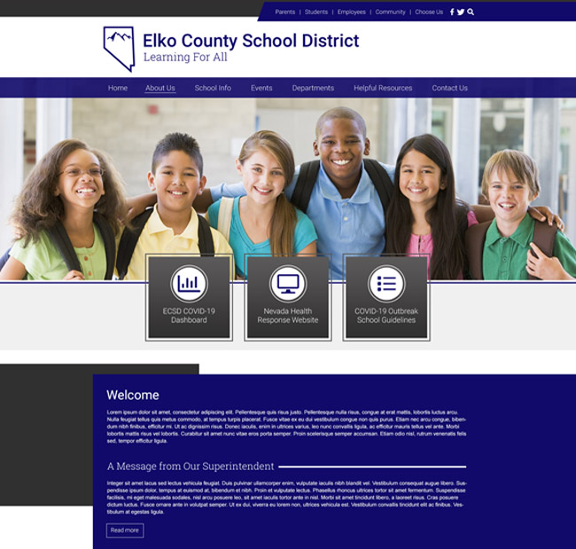 Customized District Website Elko School District