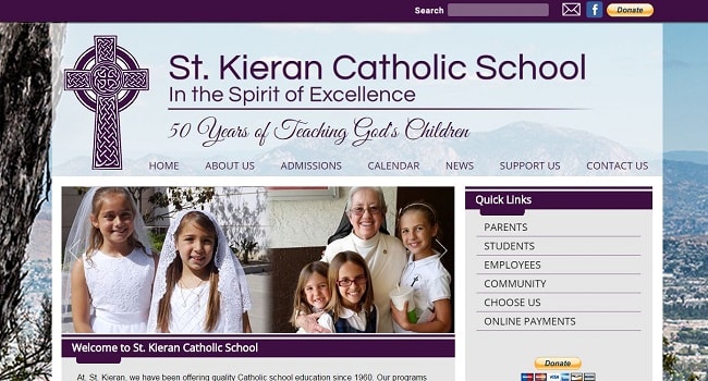 Private School Website Design: St. Kieran Catholic School