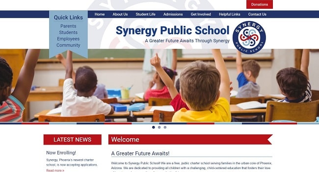 Charter School Web Design: Synergy Public School