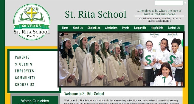 Private School Website Designs: St. Rita School