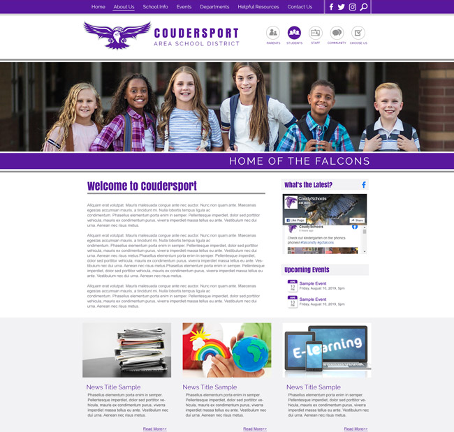 Customized School District Website Coudersport Area School District